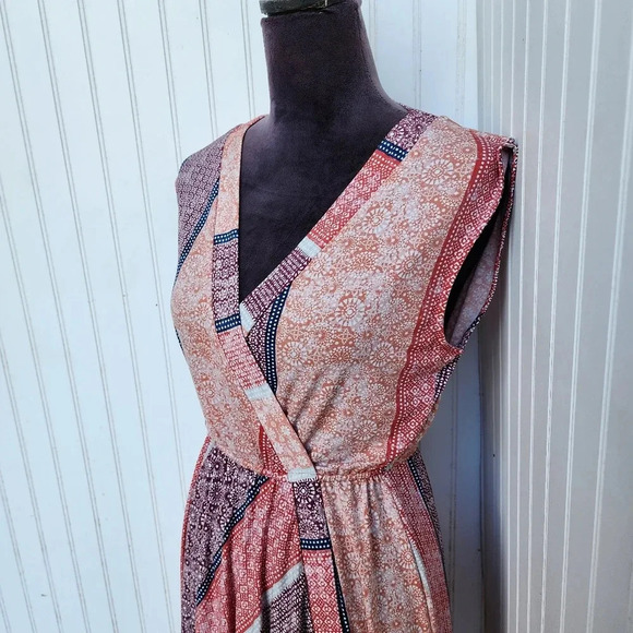 BCBG MAXAZRIA WOMEN'S Purple ORANGE DRESS Stretch WRAP CORAL ELEGANT XS - Picture 4 of 14